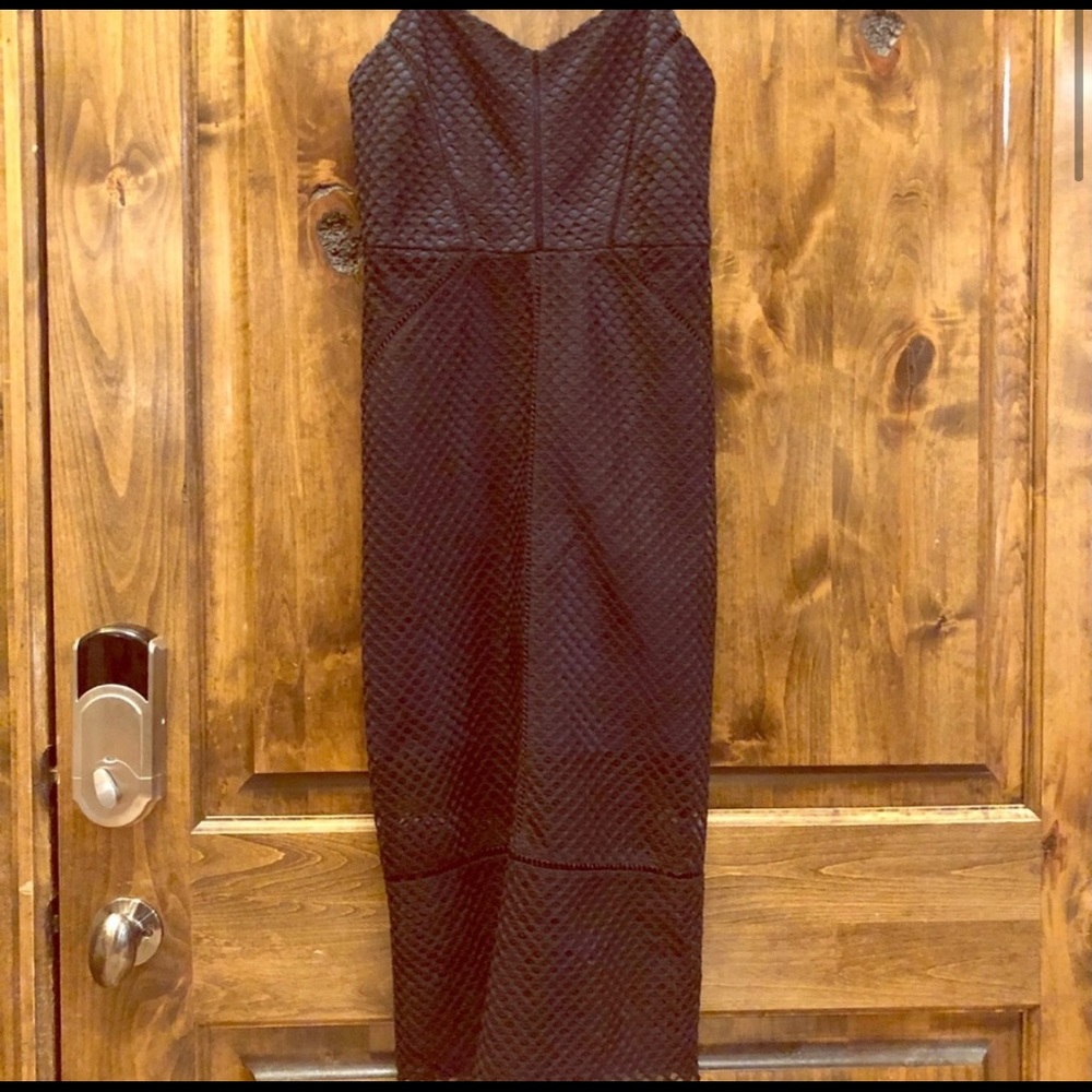 Topshop Black Sleeveless Mesh Gown